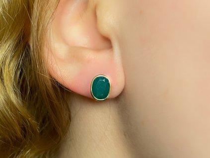 Zlaté náušnice s achátem 2000269790009