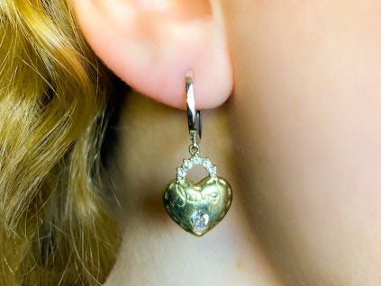 Zlaté náušnice se zirkony 2000218990009