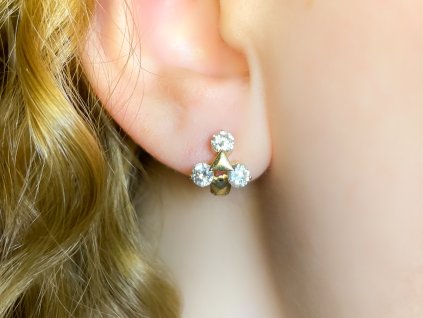 Zlaté náušnice se zirkony 2000220690003