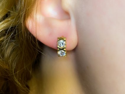 Zlaté náušnice se zirkony 2000218810000