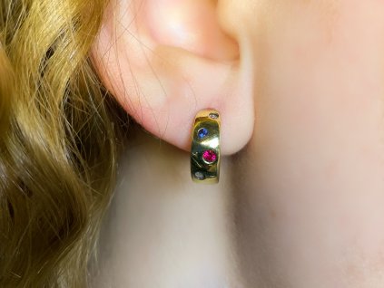 Zlaté náušnice se zirkony 2000269940008