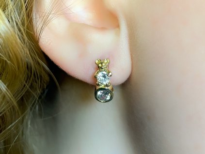 Zlaté náušnice se zirkony 2000219370008