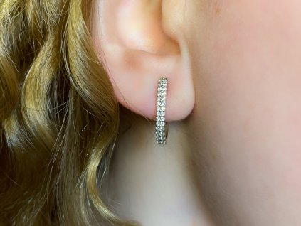 Zlaté náušnice se zirkony 2000213590006