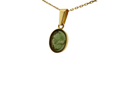 8947 zlaty privesek s vltavinem 2000328020009