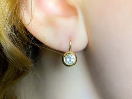 Zlaté náušnice se zirkony 2000293900009