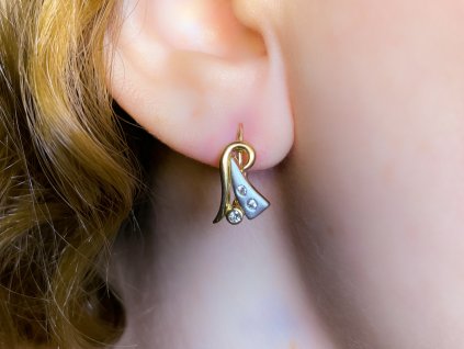 Zlaté náušnice se zirkony 2000220590006