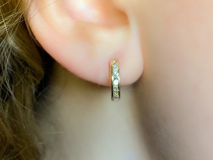 Zlaté náušnice se zirkony 2000269760002