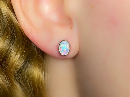 Náušnice s opálem v bílém zlatě 2000273710000