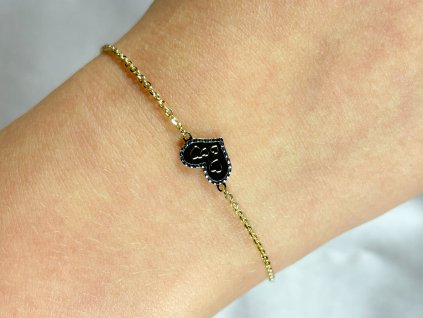 Zlatý náramek s bílým zlatem ve tvaru srdce 2000305080002