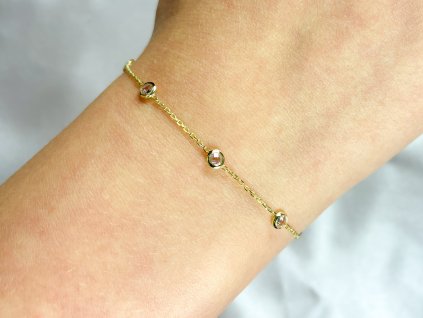 Zlatý náramek se zirkony 2000304870000