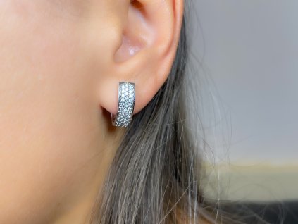 Zlaté náušnice se zirkony bílé zlato 2000213410007