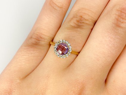 Zlatý prsten s ametystem 2000303990006