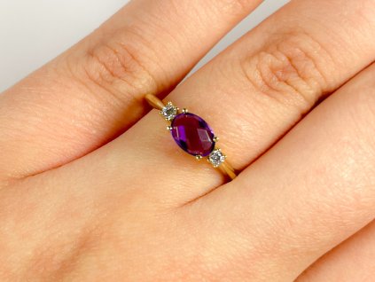 Zlatý prsten s ametystem 20003044200007