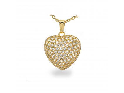 Zlatý přívěsek se zirkony, srdce 2000309530008