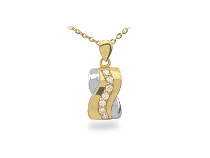 Přívěsek z kombinovaného zlata se zirkony 2000221950007