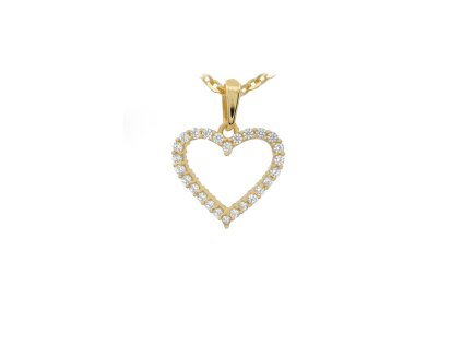 Zlatý přívěsek se zirkony, srdce 2000306790009
