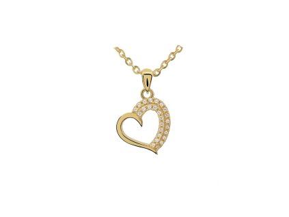 Zlatý přívěsek se zirkony, srdce 2000306800005