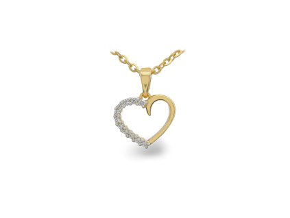 Zlatý přívěsek se zirkony, srdce 2000310670007