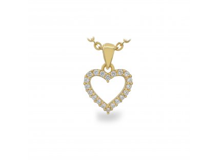 Zlatý přívěsek se zirkony, srdce 2000310610003