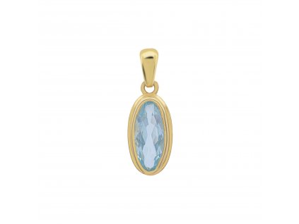 Zlatý přívěsek se syntetickým topazem 2000221580006