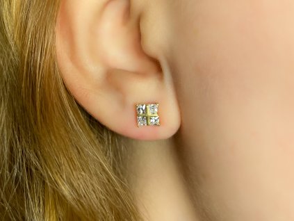 Zlaté náušnice se zirkony 2000269350005