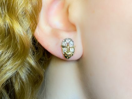 Zlaté náušnice se zirkony 2000269340006