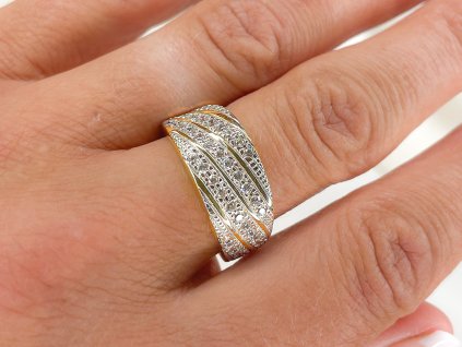 Zlatý prsten se zirkony 2000272590009