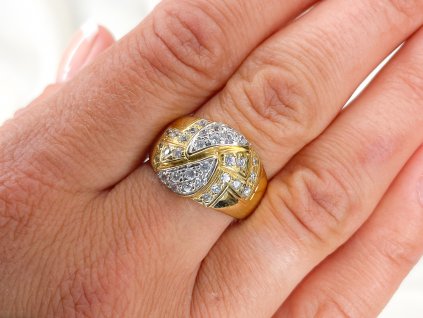 Zlatý prsten se zirkony 2000272580000