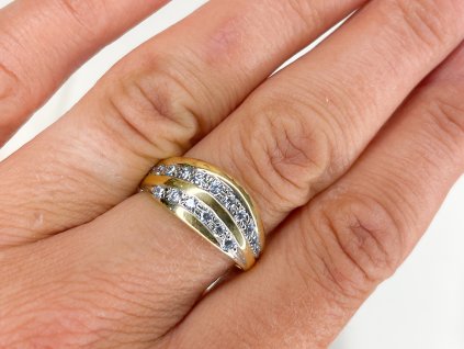 Zlatý prsten se zirkony 2000273160003