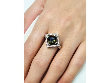 8788 stribrny prsten s vltavinem a zirkony p2000318340001