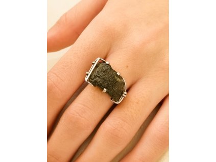 10916 stribrny prsten s vltavinem p2000315510001