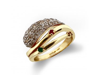 Zlatý prsten se zirkony 2000272050008