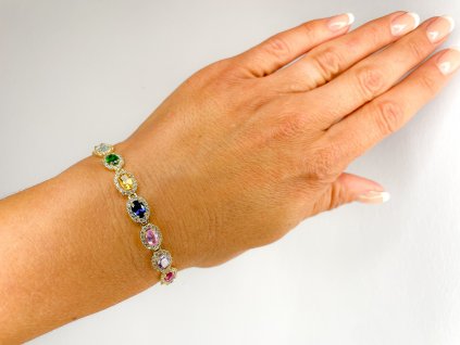 Zlatý náramek s barevnými kameny 2000269980004