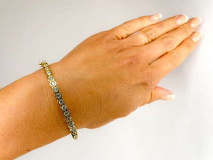 Zlatý náramek se zirkony pevný 2000222640006