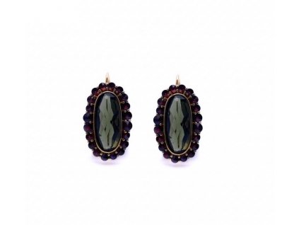 2799 zlate nausnice s vltaviny a granaty 2000275190008