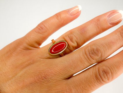 Zlatý prsten s korálem 2000273130006