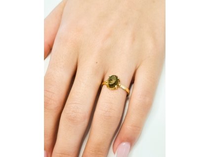10071 zlaty prsten s vltavinem polobrus p2000291290003