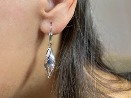 Zlaté naúšnice z bílého zlata bez kamenů 2000213180009