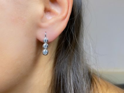 Zlaté náušnice se zirkony bílé zlato 2000213730006