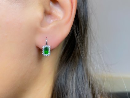 Zlaté náušnice se zirkony bílé zlato 2000213010009