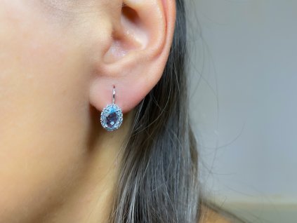 Zlaté náušnice se zirkony bílé zlato 2000213500005