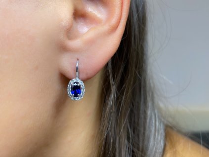 Zlaté náušnice se zirkony bílé zlato 2000213080002