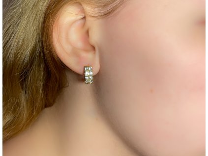 Zlaté náušnice se zirkony 2000220540001