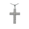 Přívěsek z bílého zlata se zirkony, kříž 2000222190006