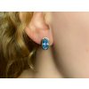 Zlaté náušnice s modrým topazem 2000220250009
