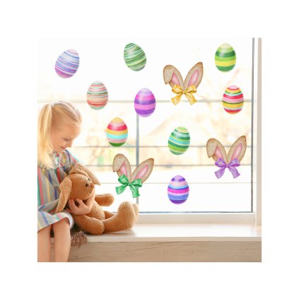 Samolepka na okno - Vajíčka a ouška
