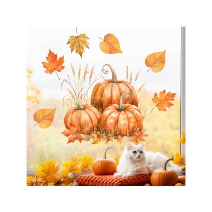 Samolepka na okno - Venkovské dýně