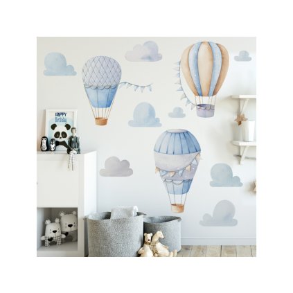 Samolepka na zeď - Balony a mráčky XL