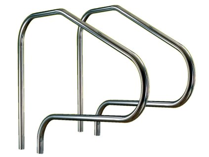 Žebříkové madlo 1220mm s pouzdrem a rozetou AISI 316