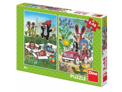 Dino puzzle Krtek se raduje 2x48 dílků
